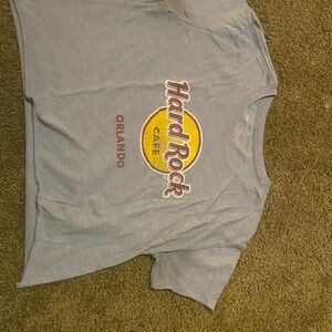 Hard Rock Cafe Blue Cropped T-Shirt